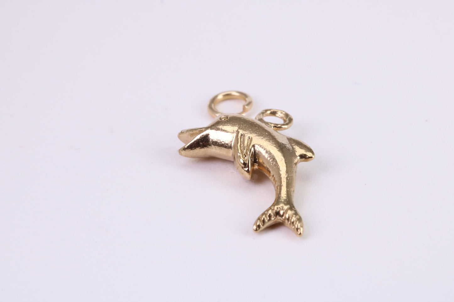 Dolphin Charm, Traditional Charm, Made from Solid Yellow Gold, British Hallmarked, Complete with Attachment Link