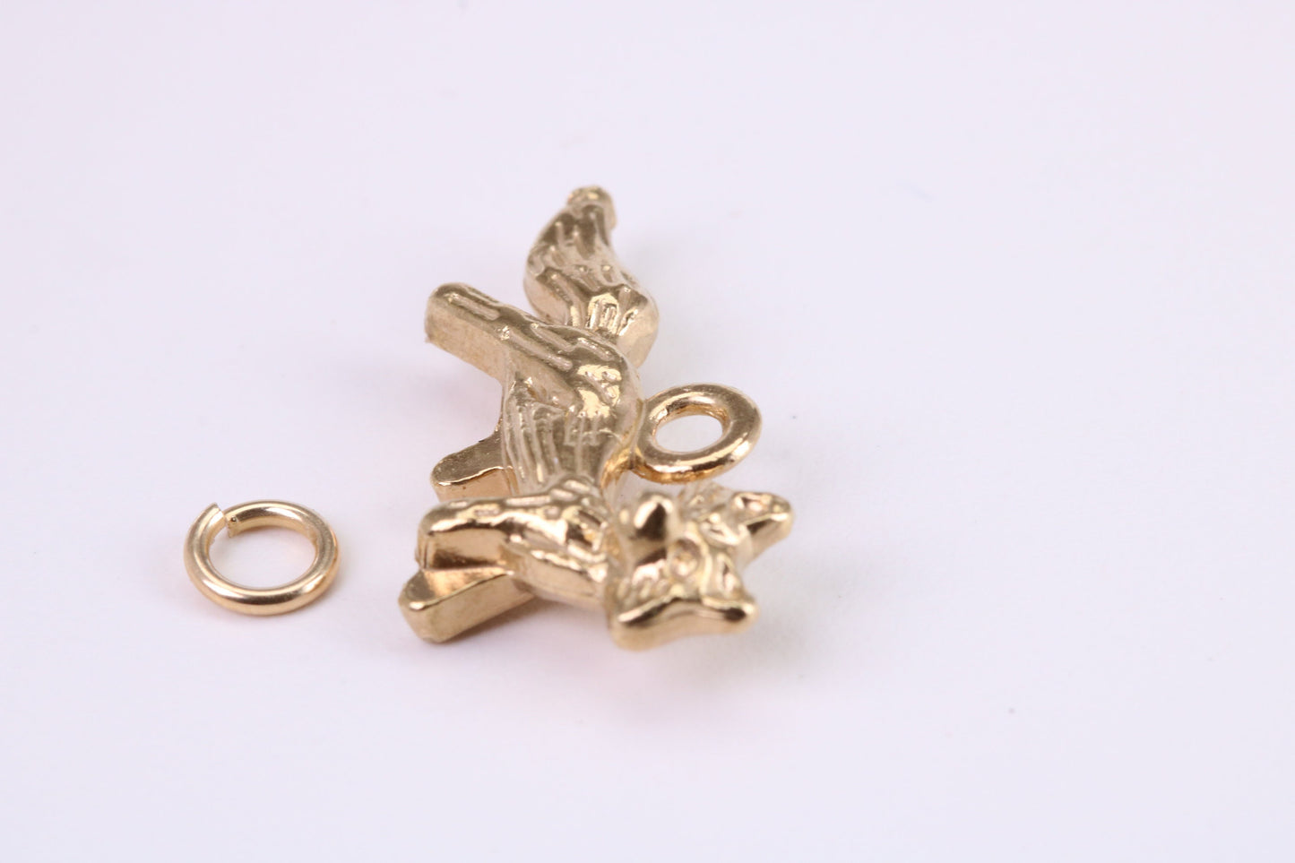 Fox Charm, Traditional Charm, Made from Solid Yellow Gold, British Hallmarked, Complete with Attachment Link