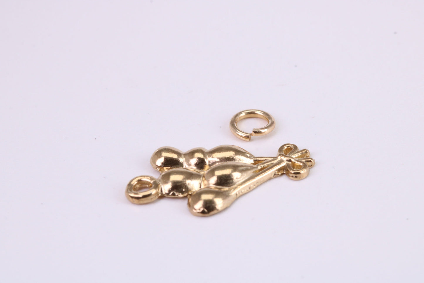 Party Balloons Charm, Traditional Charm, Made from Solid Yellow Gold, British Hallmarked, Complete with Attachment Link