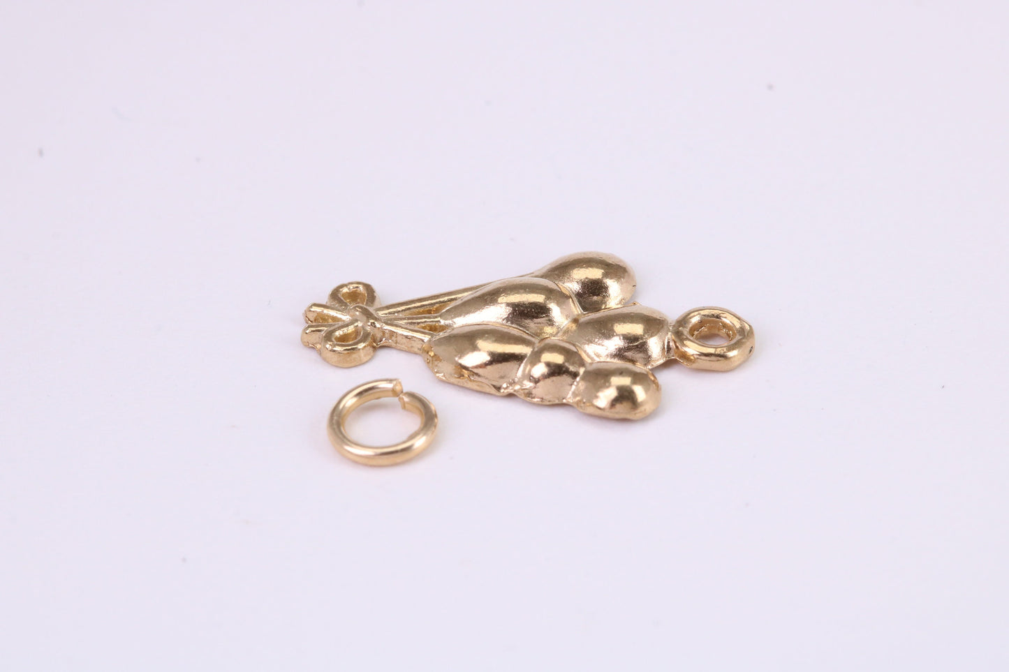 Party Balloons Charm, Traditional Charm, Made from Solid Yellow Gold, British Hallmarked, Complete with Attachment Link