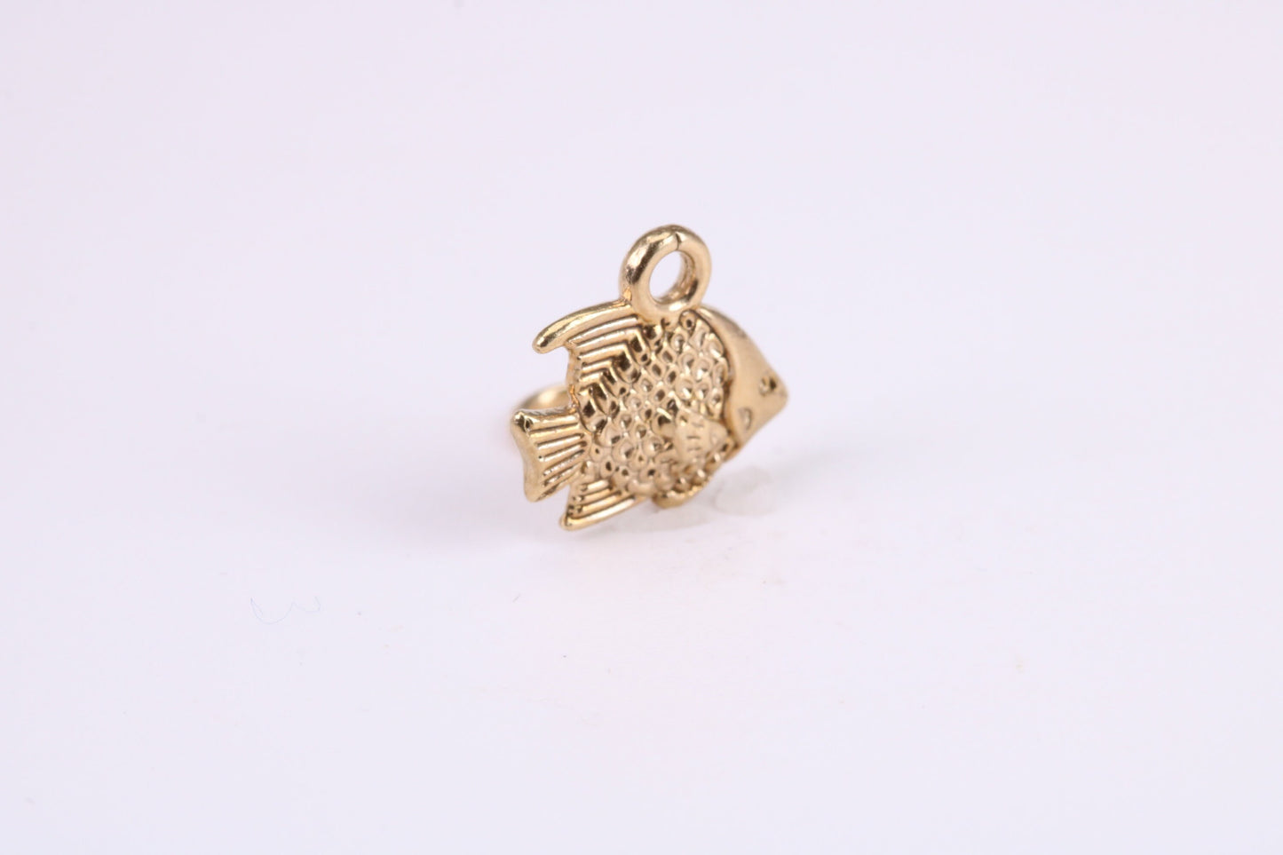 Fish Charm, Traditional Charm, Made from Solid Yellow Gold, British Hallmarked, Complete with Attachment Link