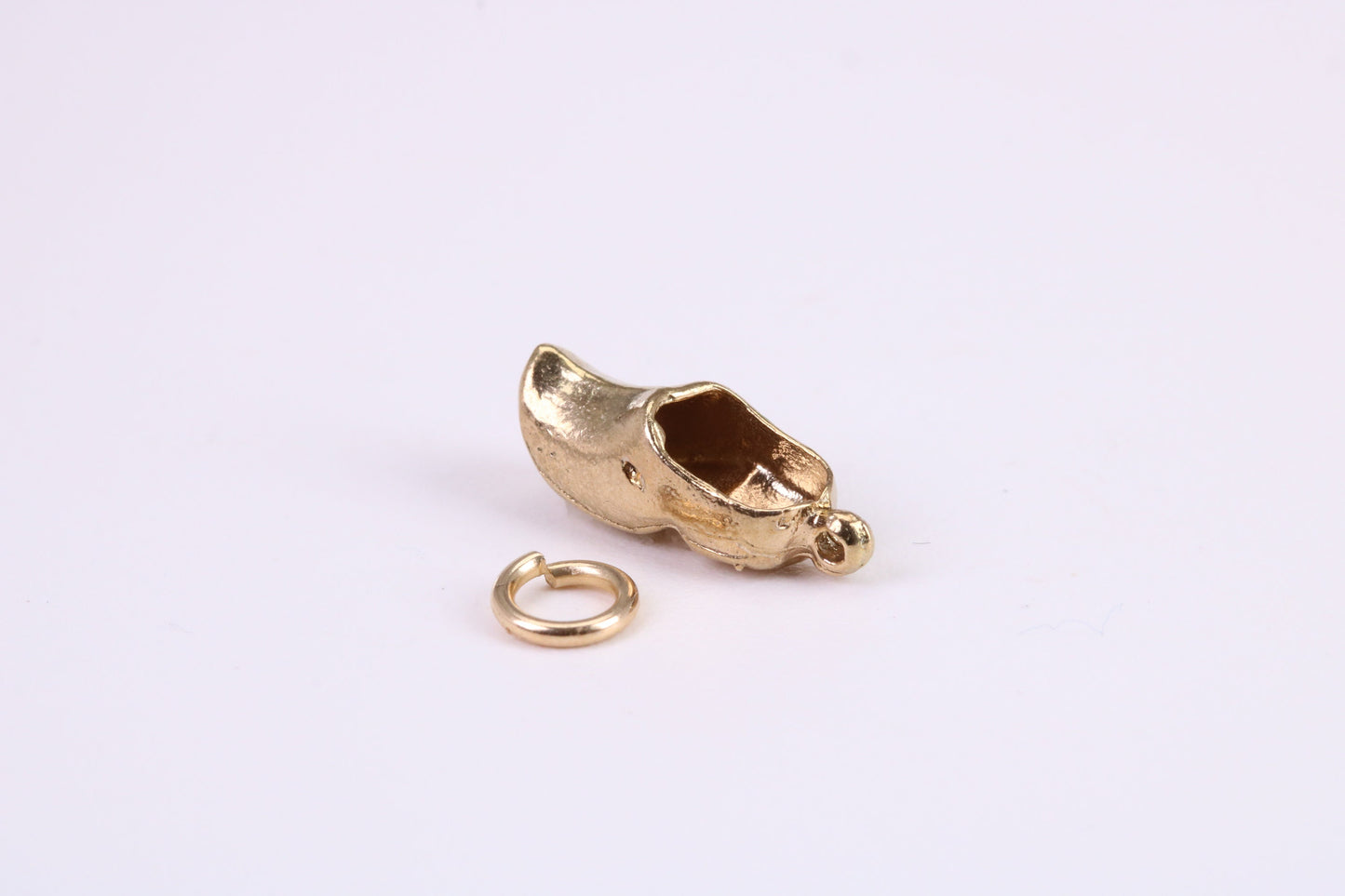 Clog Charm, Traditional Charm, Made from Solid Yellow Gold, British Hallmarked, Complete with Attachment Link