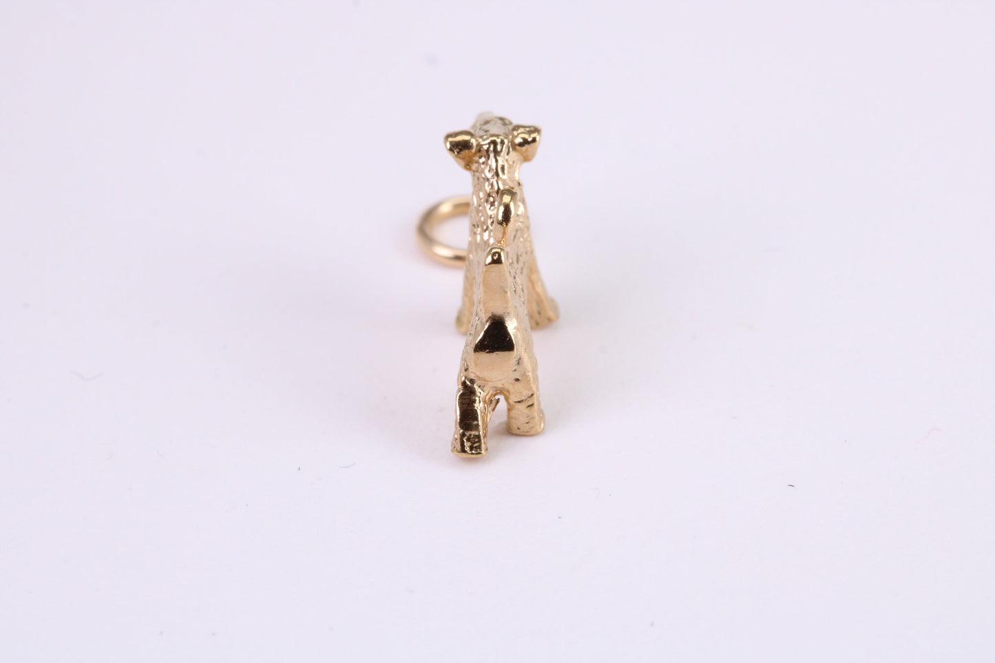 Airedale Terrier Dog Charm, Traditional Charm, Made from Solid Yellow Gold, British Hallmarked, Complete with Attachment Link