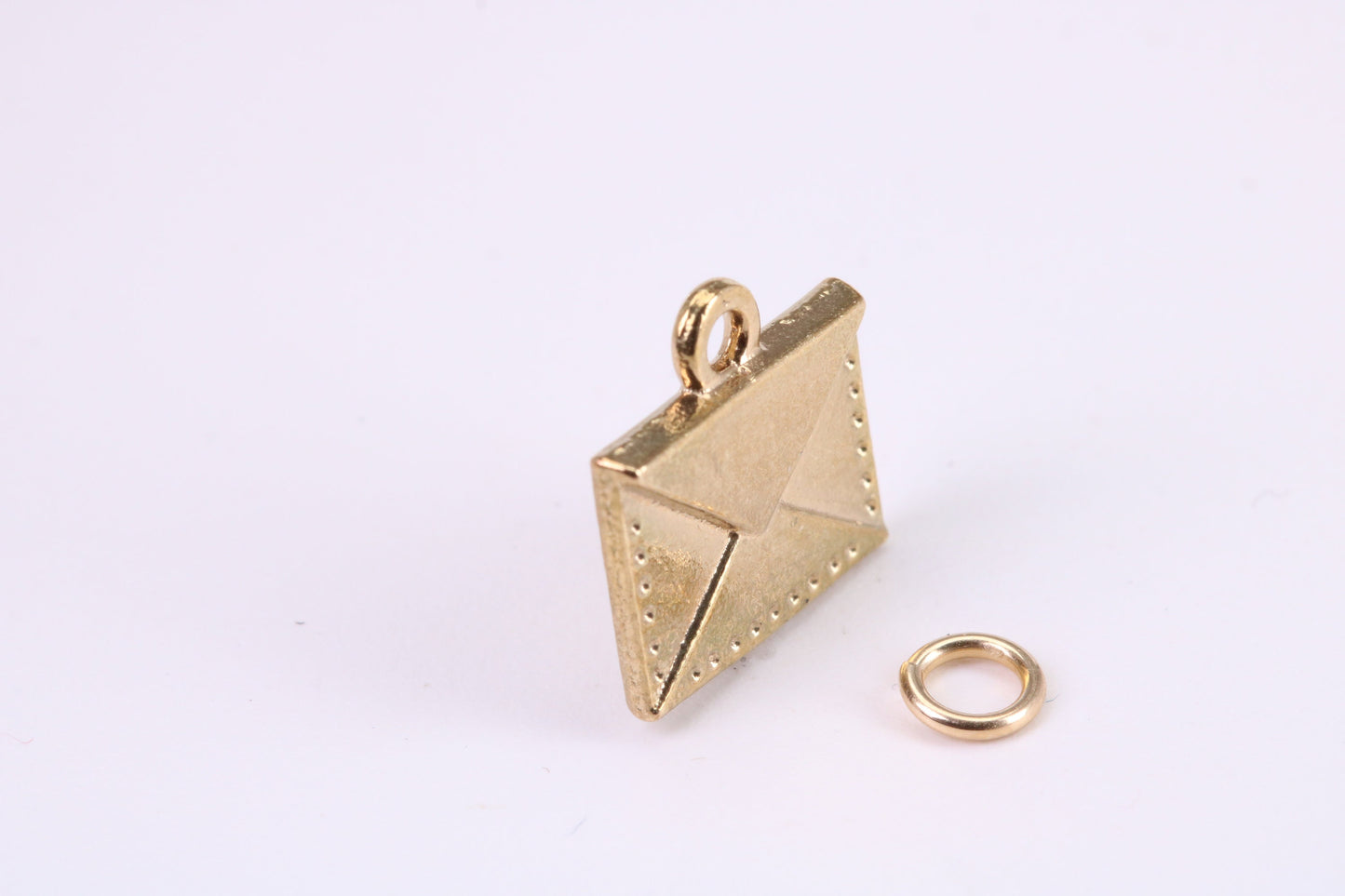 Envelope Charm, Traditional Charm, Made from Solid Yellow Gold, British Hallmarked, Complete with Attachment Link