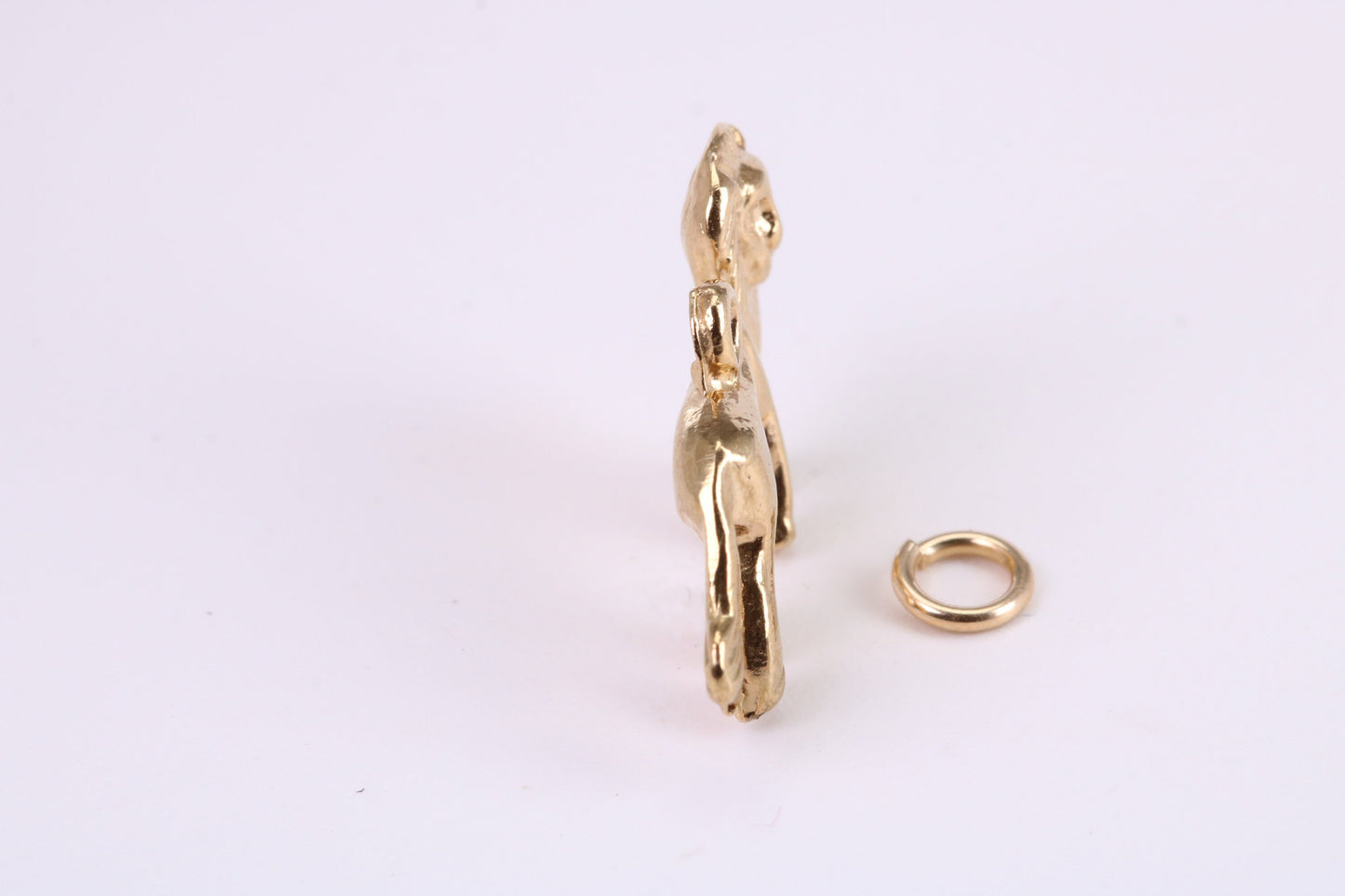 Lion Charm, Traditional Charm, Made from Solid Yellow Gold, British Hallmarked, Complete with Attachment Link
