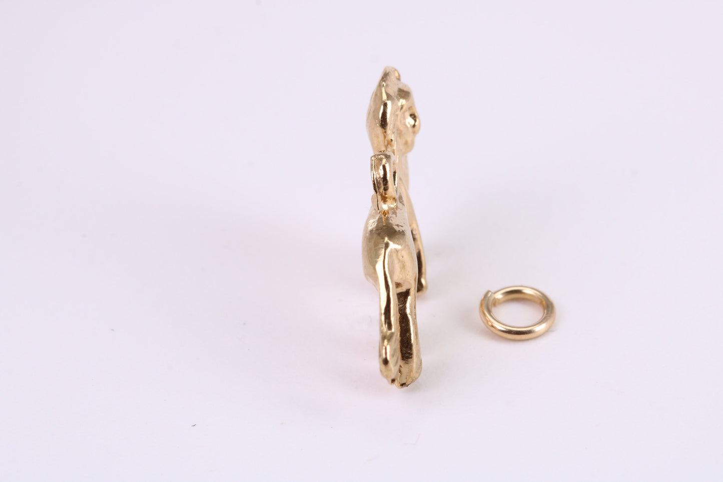 Lion Charm, Traditional Charm, Made from Solid Yellow Gold, British Hallmarked, Complete with Attachment Link
