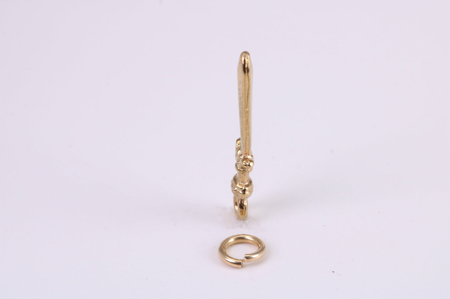 Sword Charm, Traditional Charm, Made from Solid Yellow Gold, British Hallmarked, Complete with Attachment Link