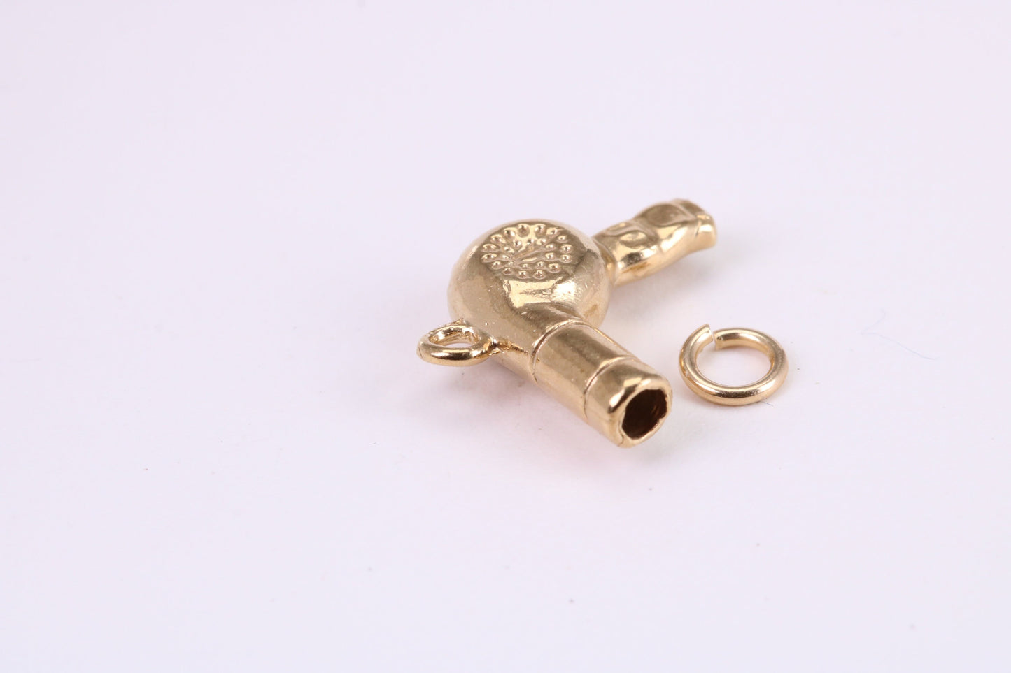Hair Dryer Charm, Traditional Charm, Made from Solid Yellow Gold, British Hallmarked, Complete with Attachment Link