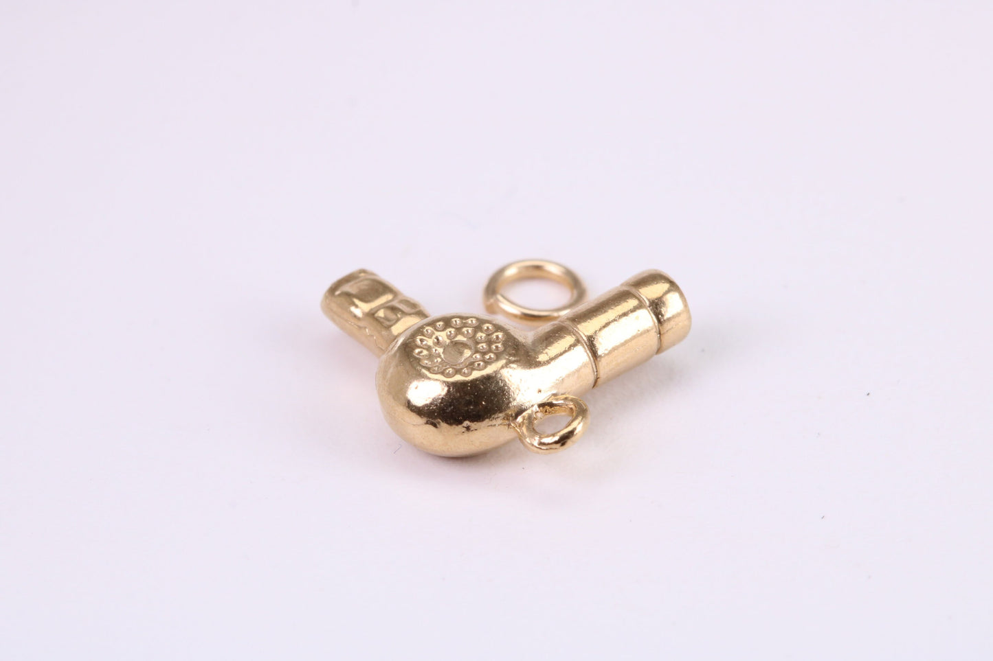 Hair Dryer Charm, Traditional Charm, Made from Solid Yellow Gold, British Hallmarked, Complete with Attachment Link