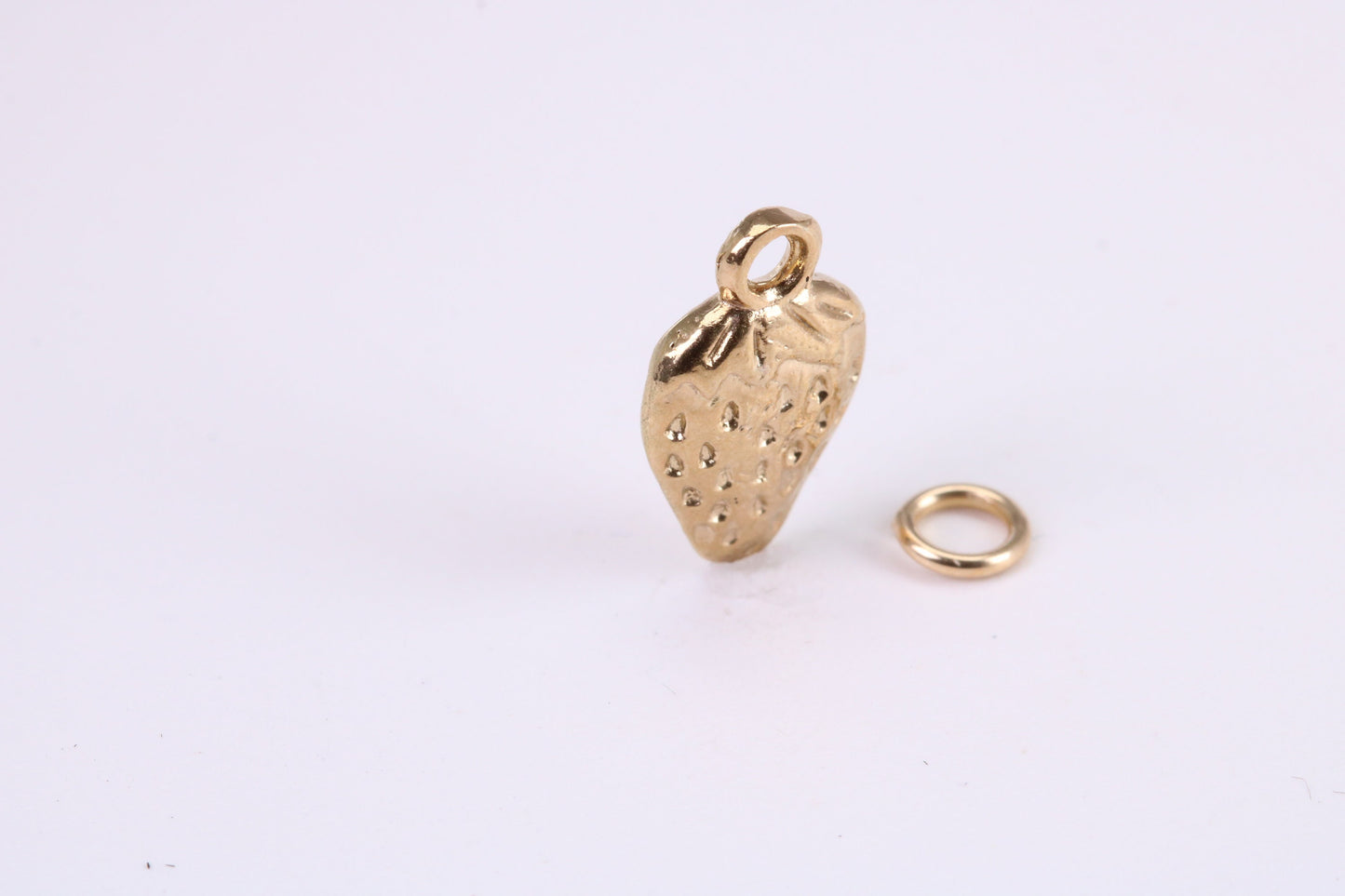 Strawberry Charm, Traditional Charm, Made from Solid Yellow Gold, British Hallmarked, Complete with Attachment Link
