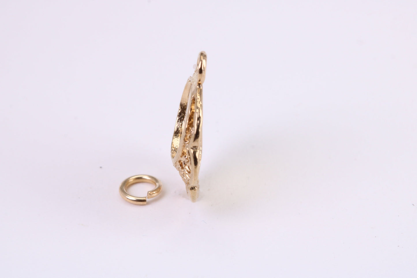 Vintage Mirror Charm, Traditional Charm, Made from Solid Yellow Gold, British Hallmarked, Complete with Attachment Link