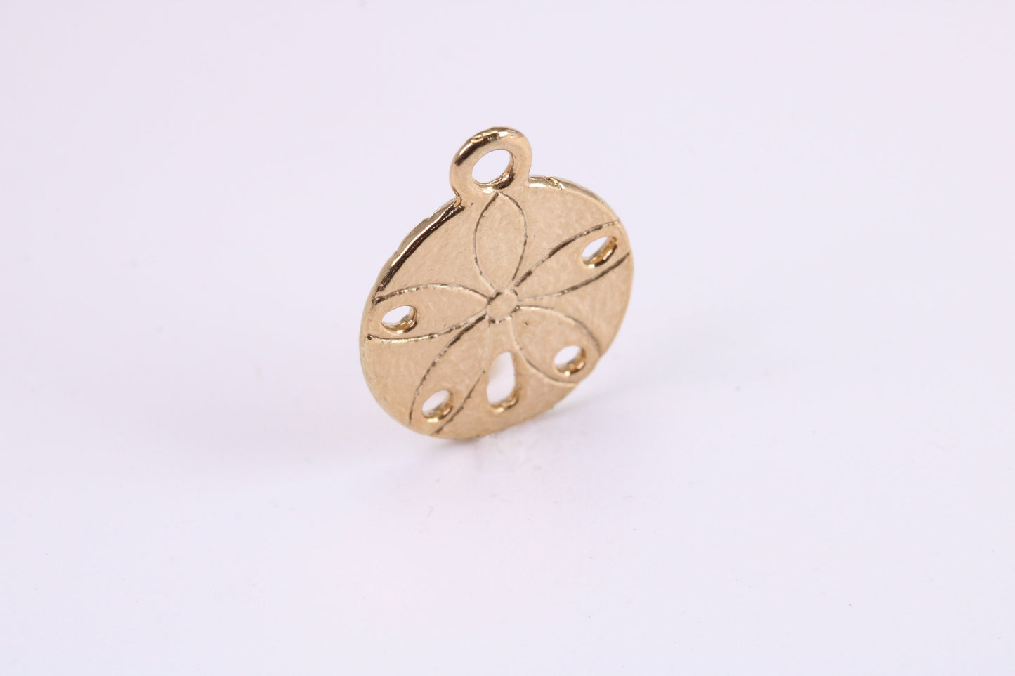 Flower Fossil Charm, Traditional Charm, Made from Solid Yellow Gold, British Hallmarked, Complete with Attachment Link