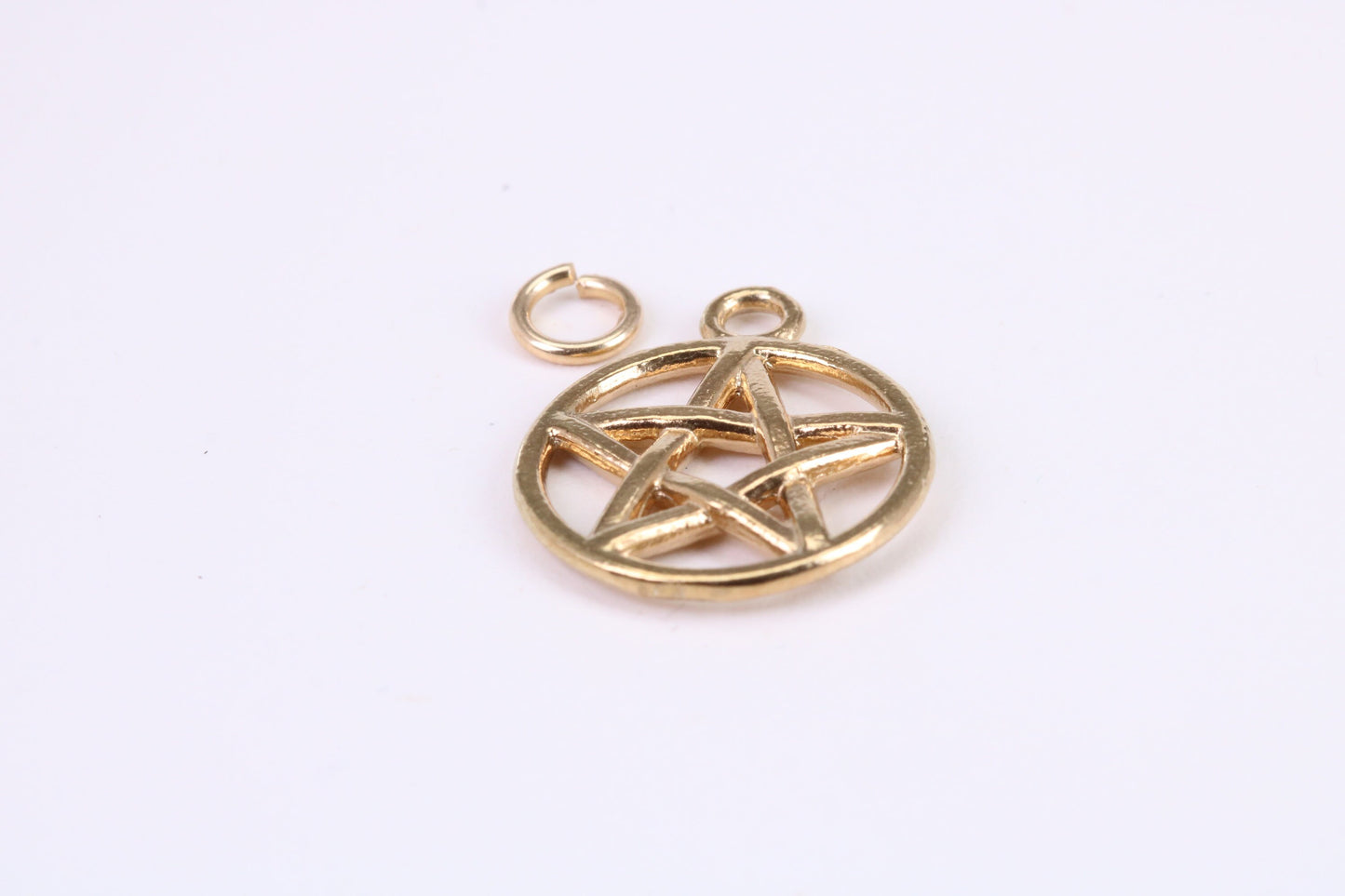 Gold Pentagram Pendant, Made from Solid 14K Yellow Gold with British Hallmark