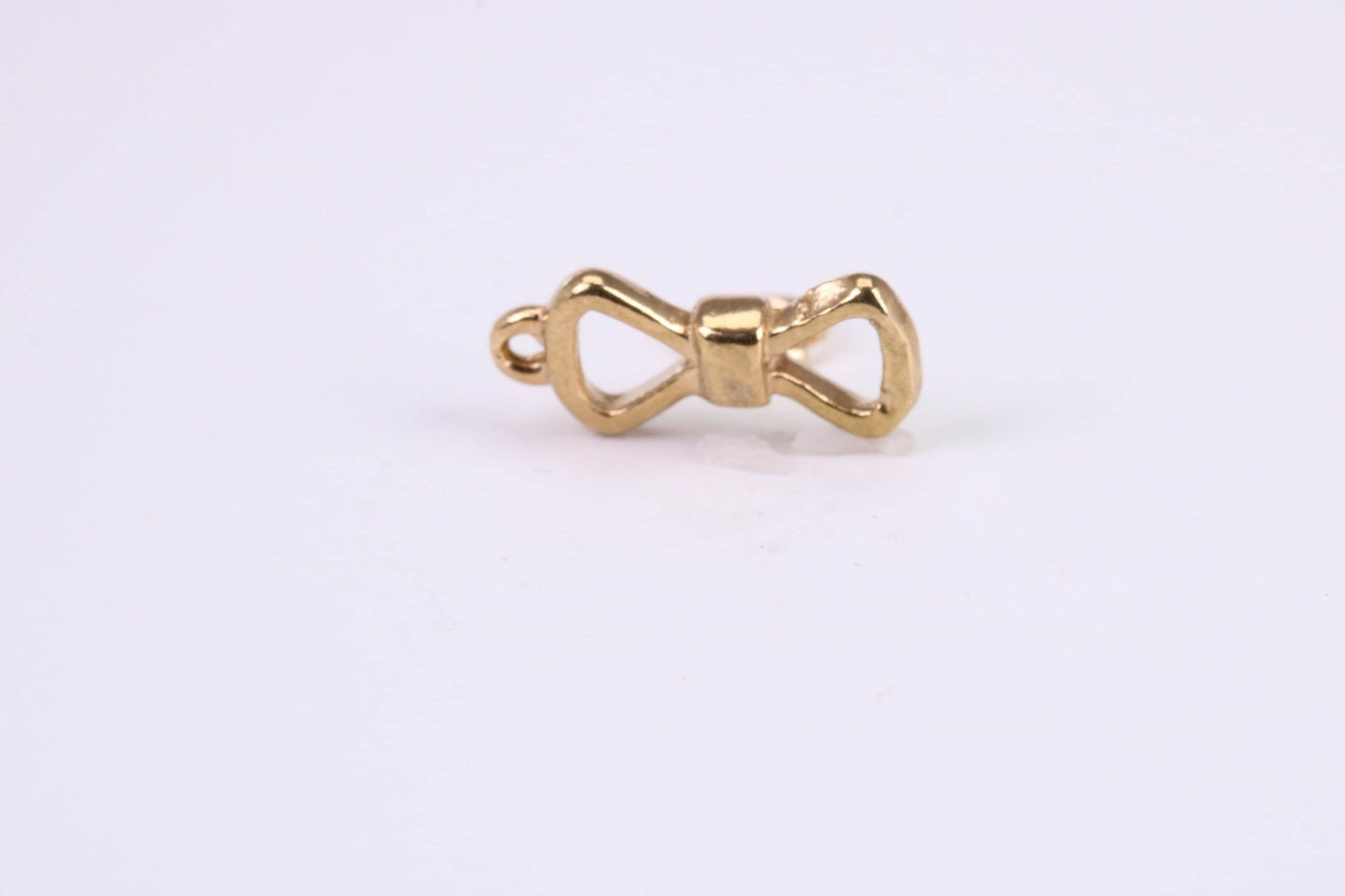 Bow Tie Charm, Traditional Charm, Made from Solid Yellow Gold, British Hallmarked, Complete with Attachment Link