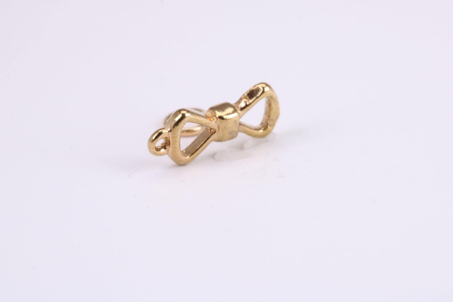 Bow Tie Charm, Traditional Charm, Made from Solid Yellow Gold, British Hallmarked, Complete with Attachment Link