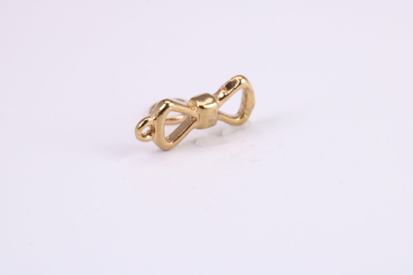 Bow Tie Charm, Traditional Charm, Made from Solid Yellow Gold, British Hallmarked, Complete with Attachment Link
