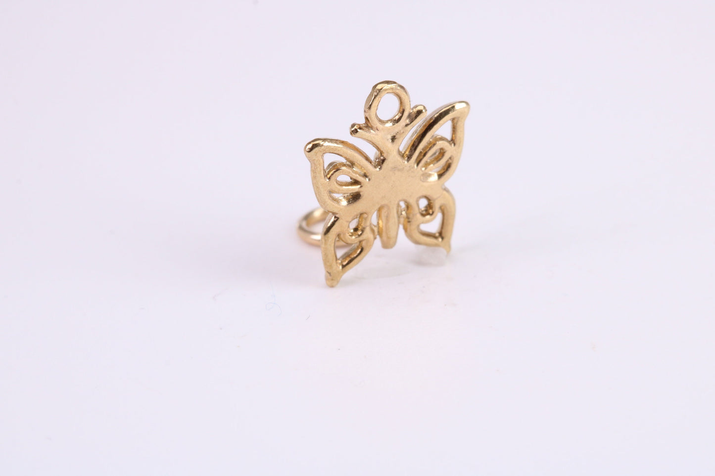 Butterfly Charm, Traditional Charm, Made from Solid Yellow Gold, British Hallmarked, Complete with Attachment Link
