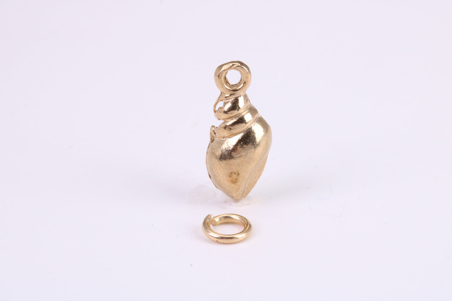 Sea Shell Charm, Traditional Charm, Made from Solid Yellow Gold, British Hallmarked, Complete with Attachment Link