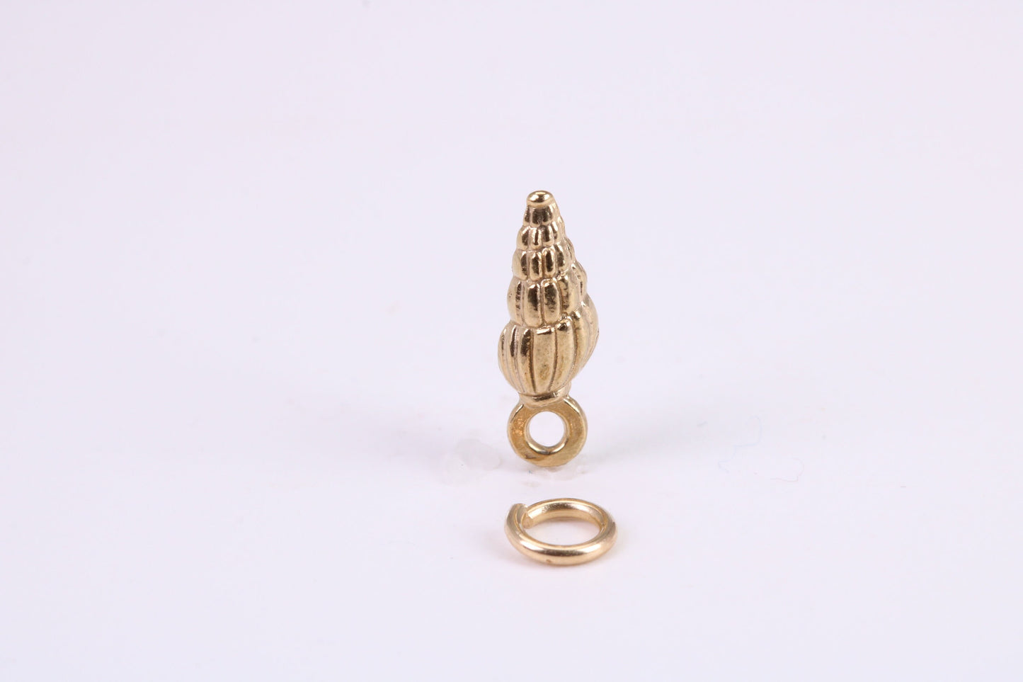 Sea Shell Charm, Traditional Charm, Made from Solid Yellow Gold, British Hallmarked, Complete with Attachment Link