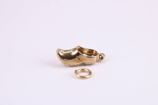 Clog Charm, Traditional Charm, Made from Solid Yellow Gold, British Hallmarked, Complete with Attachment Link