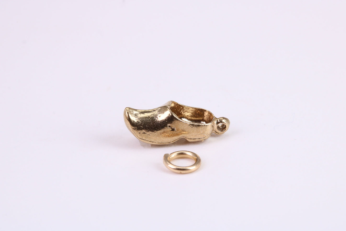 Clog Charm, Traditional Charm, Made from Solid Yellow Gold, British Hallmarked, Complete with Attachment Link