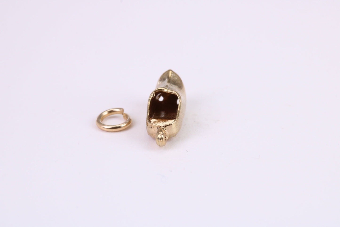 Clog Charm, Traditional Charm, Made from Solid Yellow Gold, British Hallmarked, Complete with Attachment Link
