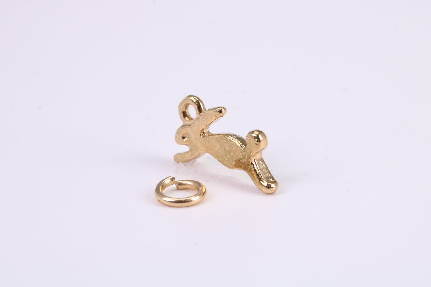 Hare Charm, Traditional Charm, Made from Solid Yellow Gold, British Hallmarked, Complete with Attachment Link
