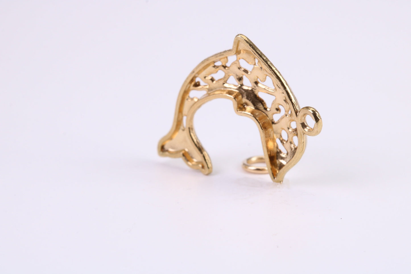 Fish Charm, Traditional Charm, Made from Solid Yellow Gold, British Hallmarked, Complete with Attachment Link