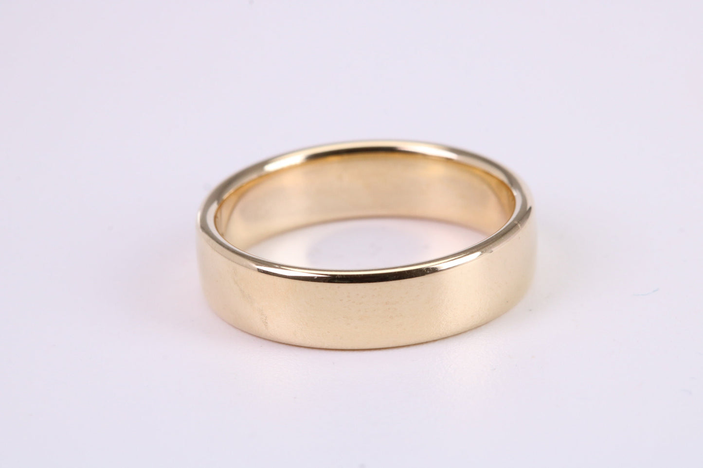 5 mm Wide Simple Comfort Court Profile Wedding Band, Made from Solid Yellow Gold, British Hallmarked