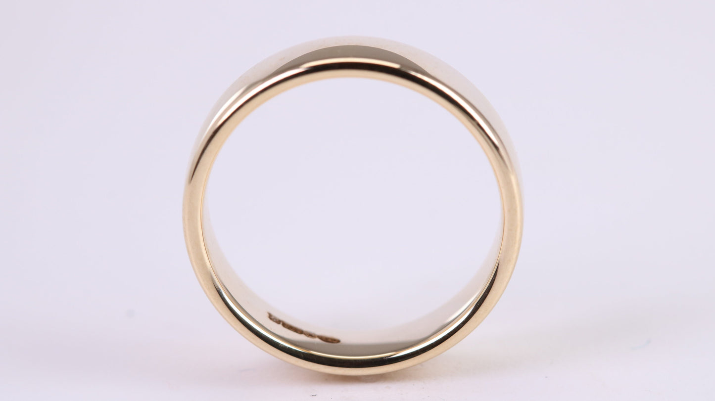 5 mm Wide Simple Comfort Court Profile Wedding Band, Made from Solid Yellow Gold, British Hallmarked