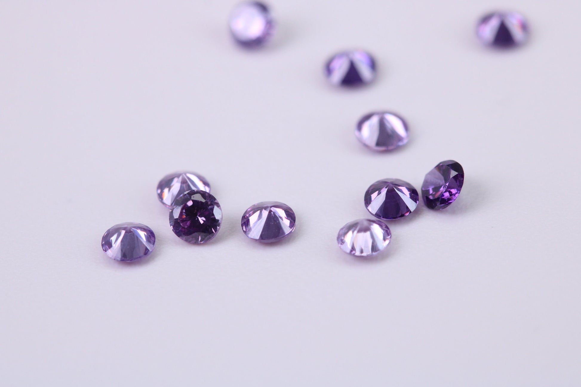 3.25mm Round cut AAA Grade Amethyst Cubic Zirconia, Top Colour and Luster, Calibrated Sizing, Multi Pack Buying Options