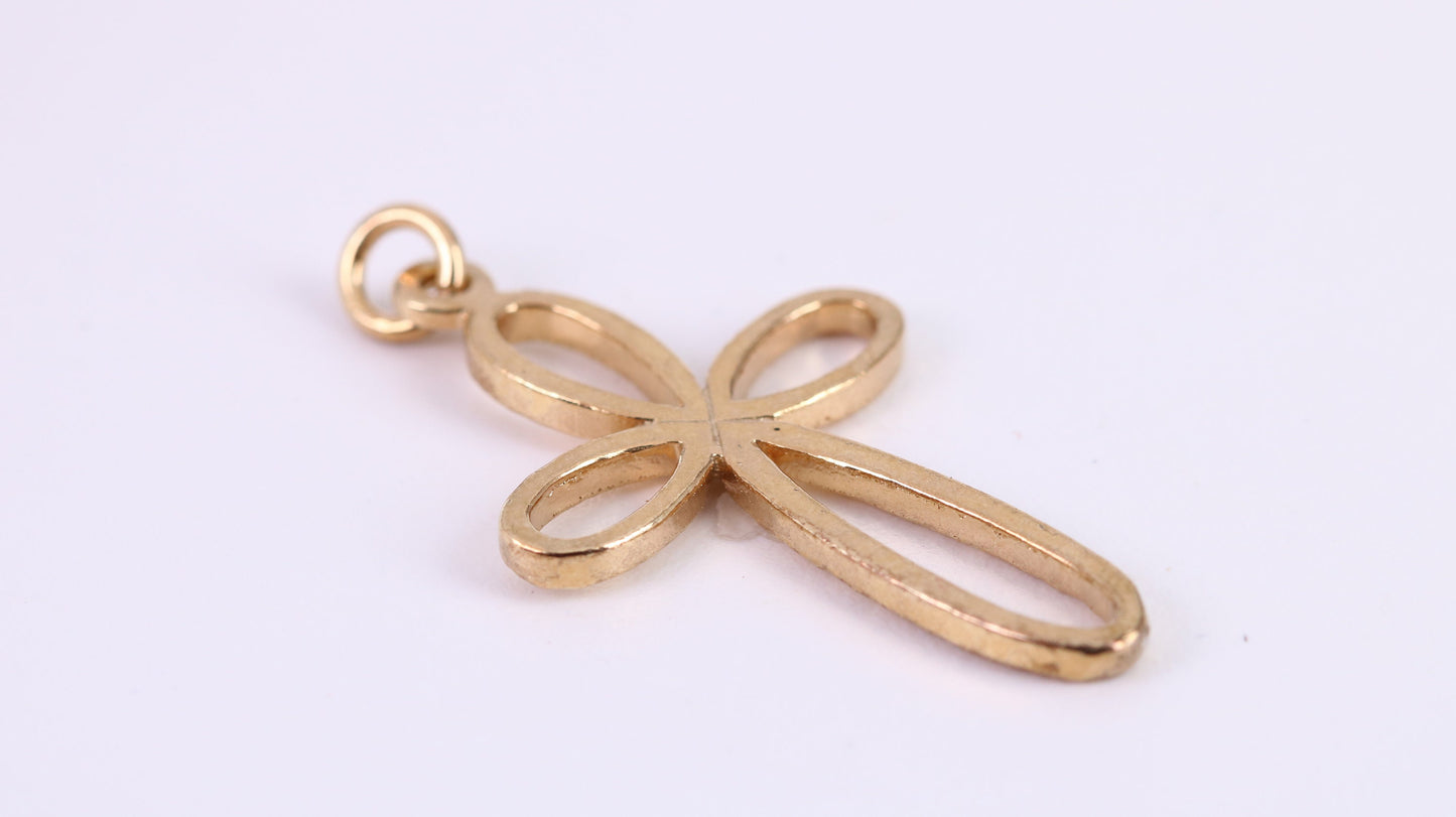 33 mm Long Cross Together with 18 Inch Long Chain, Made from Solid Yellow Gold, British Hallmarked