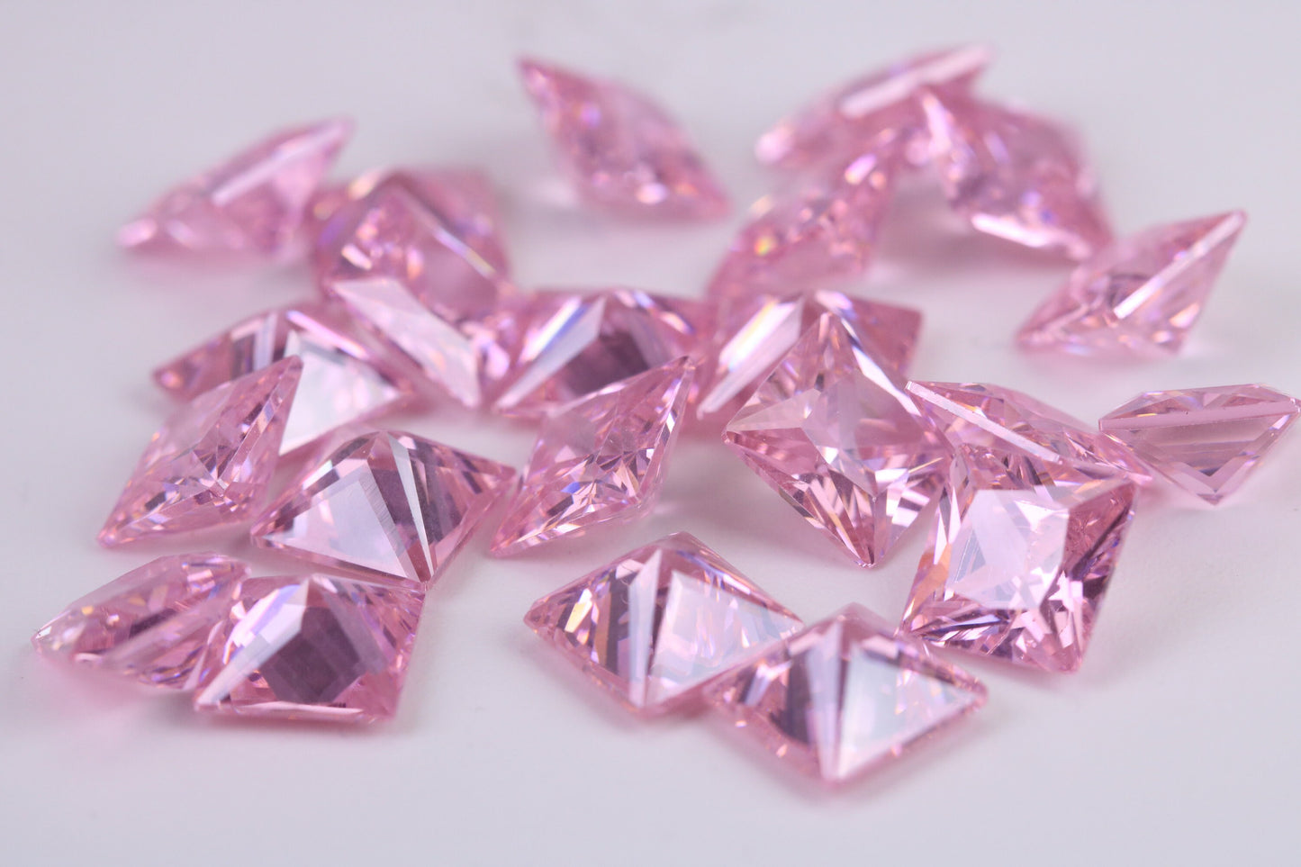 Square cut AAA Grade Pink Cubic Zirconia, Top Colour and Luster, Choice of Sizes, Calibrated Sizing, Multi Packs