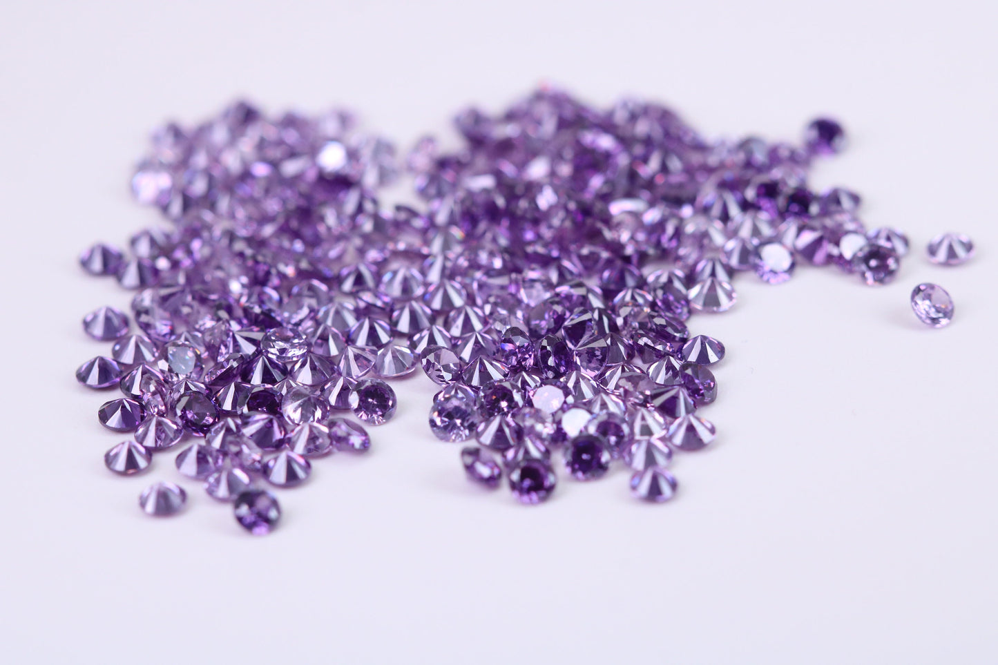 3mm Round cut AAA Grade Amethyst Cubic Zirconia, Top Colour and Luster, Calibrated Sizing, Multi Pack Buying Options