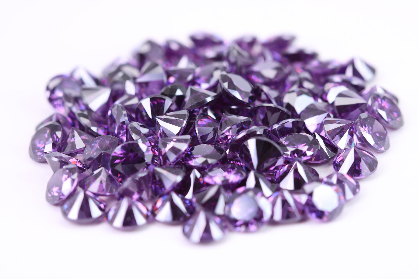 5 mm Round cut AAA Grade Amethyst Cubic Zirconia, Top Colour and Luster, Calibrated Sizing, Multi Pack Buying Options
