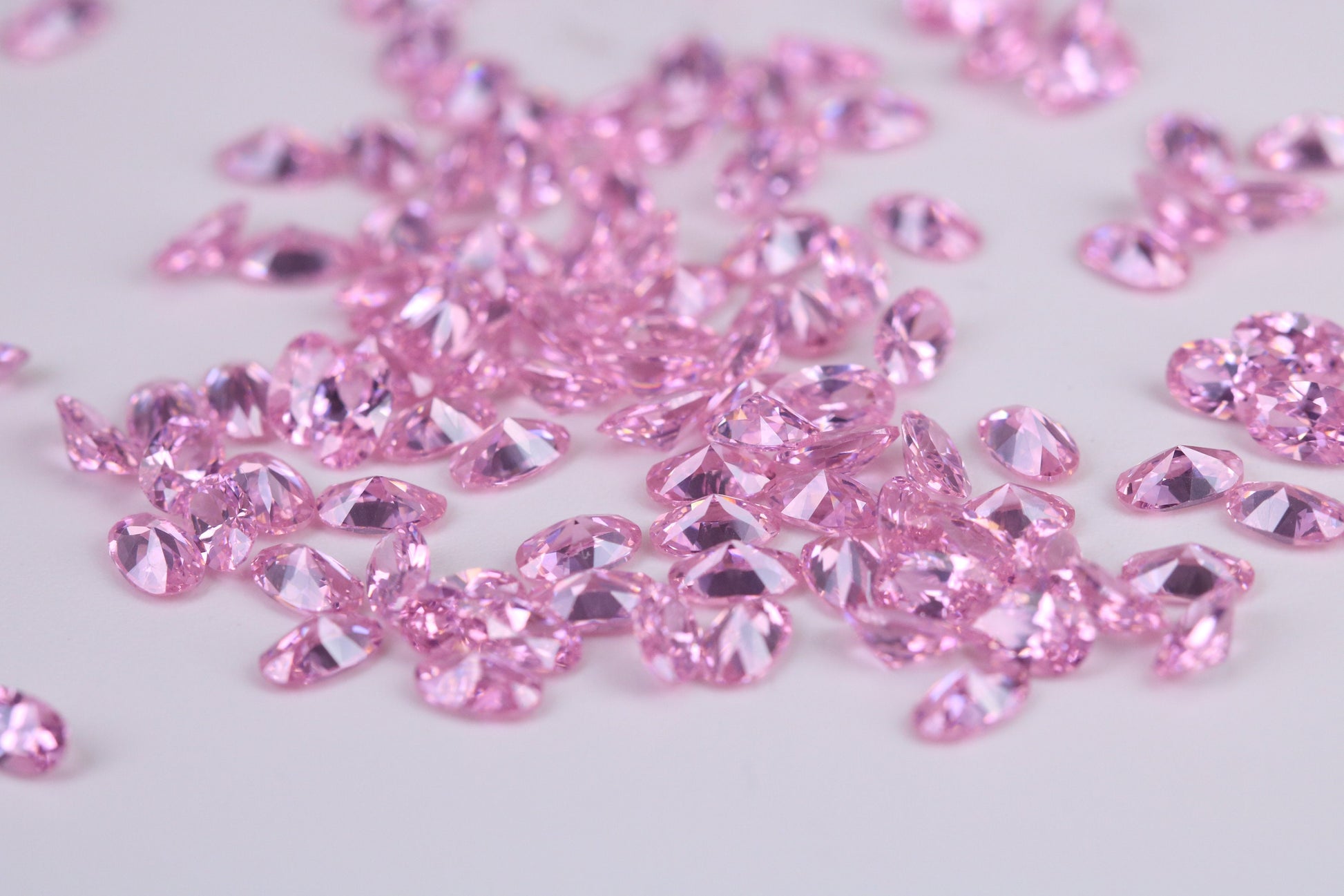 Oval cut AAA Grade Pink Cubic Zirconia, Top Colour and Luster, Choice of Sizes, Calibrated Sizing, Multi Pack of 10