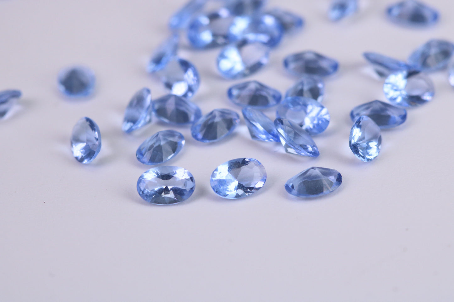 Oval cut AAA Grade Light Tanzanite Blue Cubic Zirconia, Top Colour and Luster, Choice of Sizes, Calibrated Sizing, Multi Pack of 10