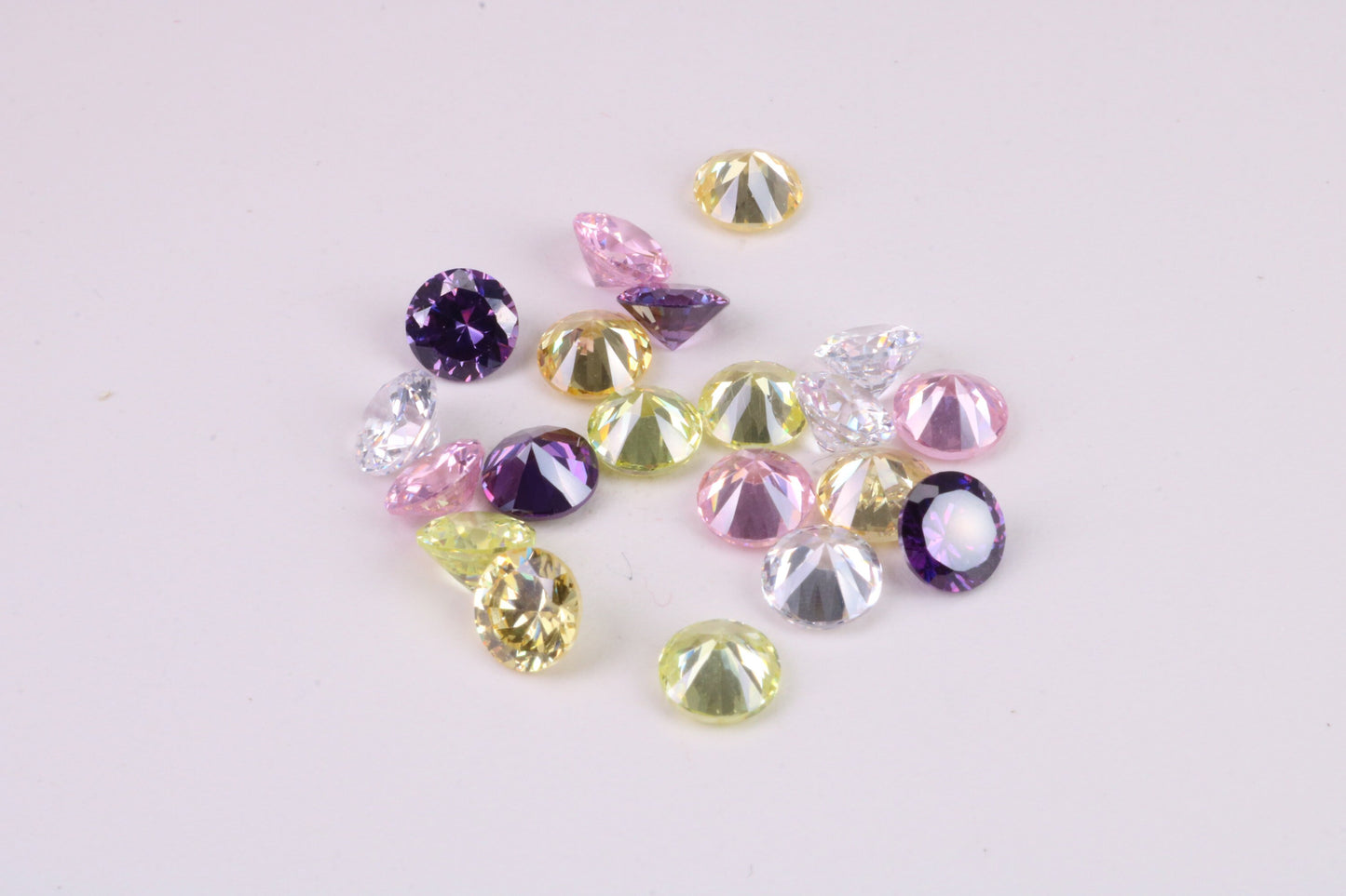 Assorted Pack of 20 AAA Grade Cubic Zirconia, Top Colour and Luster, Choice of Sizes, 6mm, 7mm, 8mm and 10mm