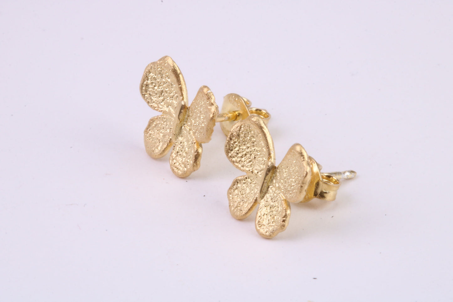 Butterfly Stud Earrings, Very Dressy, Made from Solid 925 Grade Sterling Silver and 18ct Yellow Gold Plated