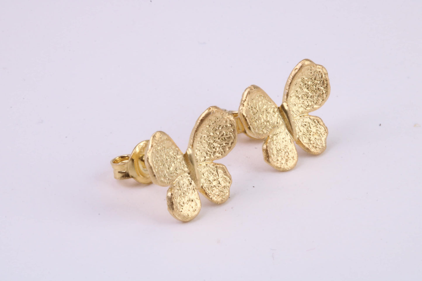 Butterfly Stud Earrings, Very Dressy, Made from Solid 925 Grade Sterling Silver and 18ct Yellow Gold Plated