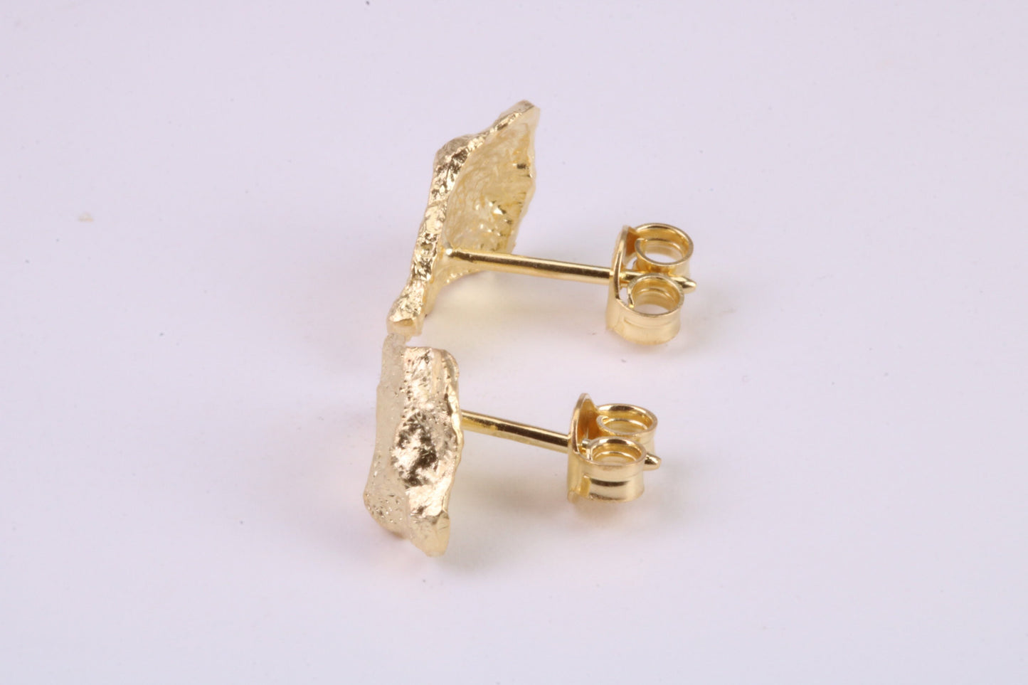 Gold Nugget Stud Earrings, Very Dressy, Made from Solid 925 Grade Sterling Silver and 18ct Yellow Gold Plated
