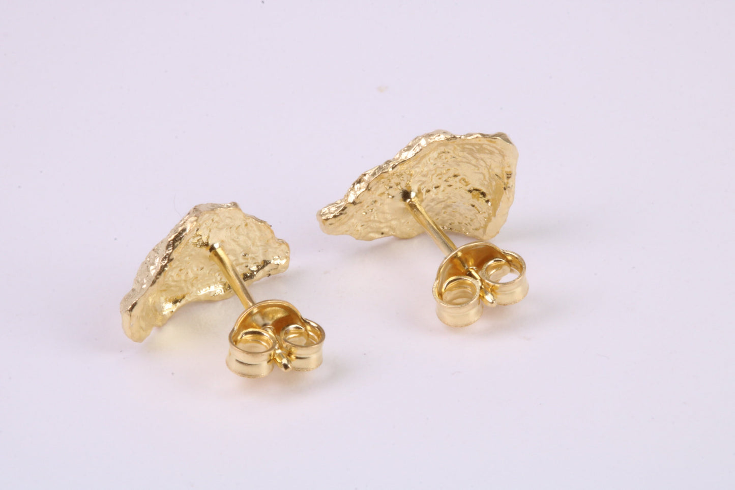 Gold Nugget Stud Earrings, Very Dressy, Made from Solid 925 Grade Sterling Silver and 18ct Yellow Gold Plated