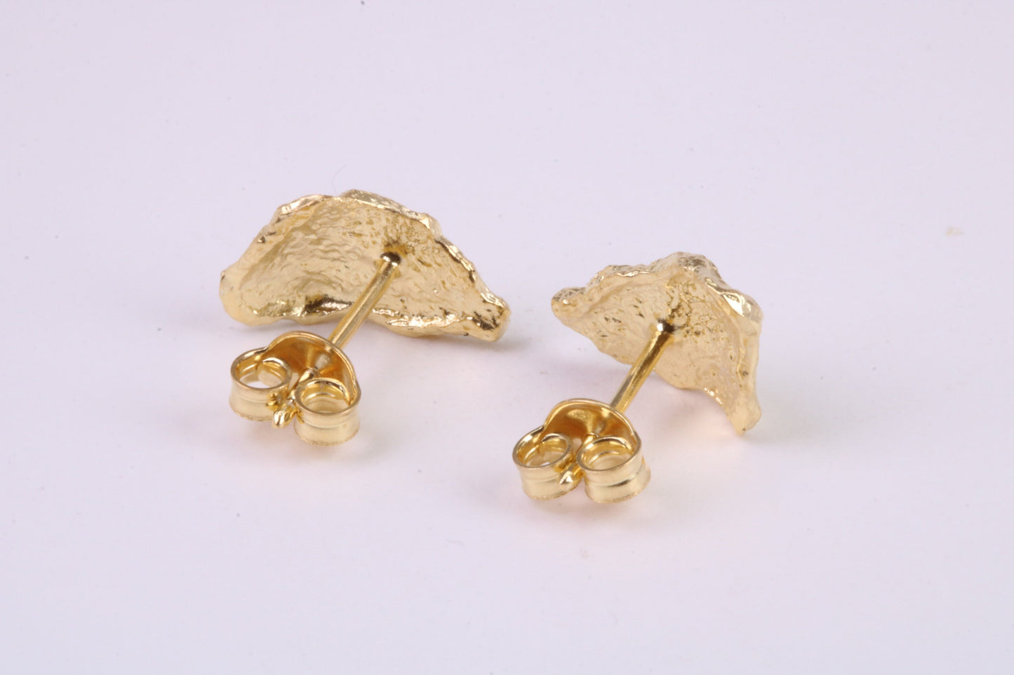 Gold Nugget Stud Earrings, Very Dressy, Made from Solid 925 Grade Sterling Silver and 18ct Yellow Gold Plated