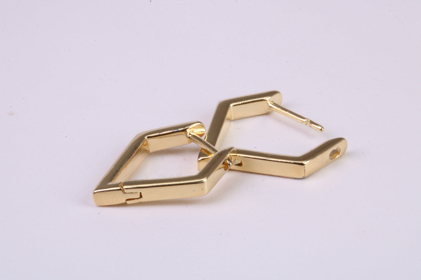 Diamond and Gold Look Half Hoop Earrings, Very Dressy, Made from Solid 925 Grade Sterling Silver and 18ct Yellow Gold Plated