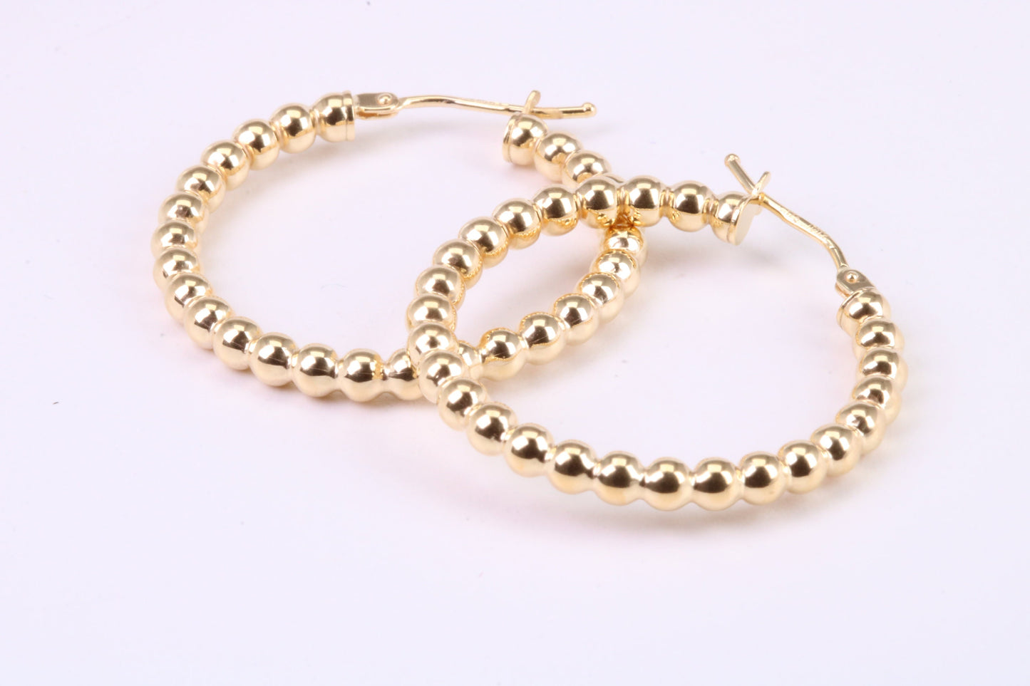 28 mm Round Hoop Creole Earrings Made from 9ct Yellow Gold