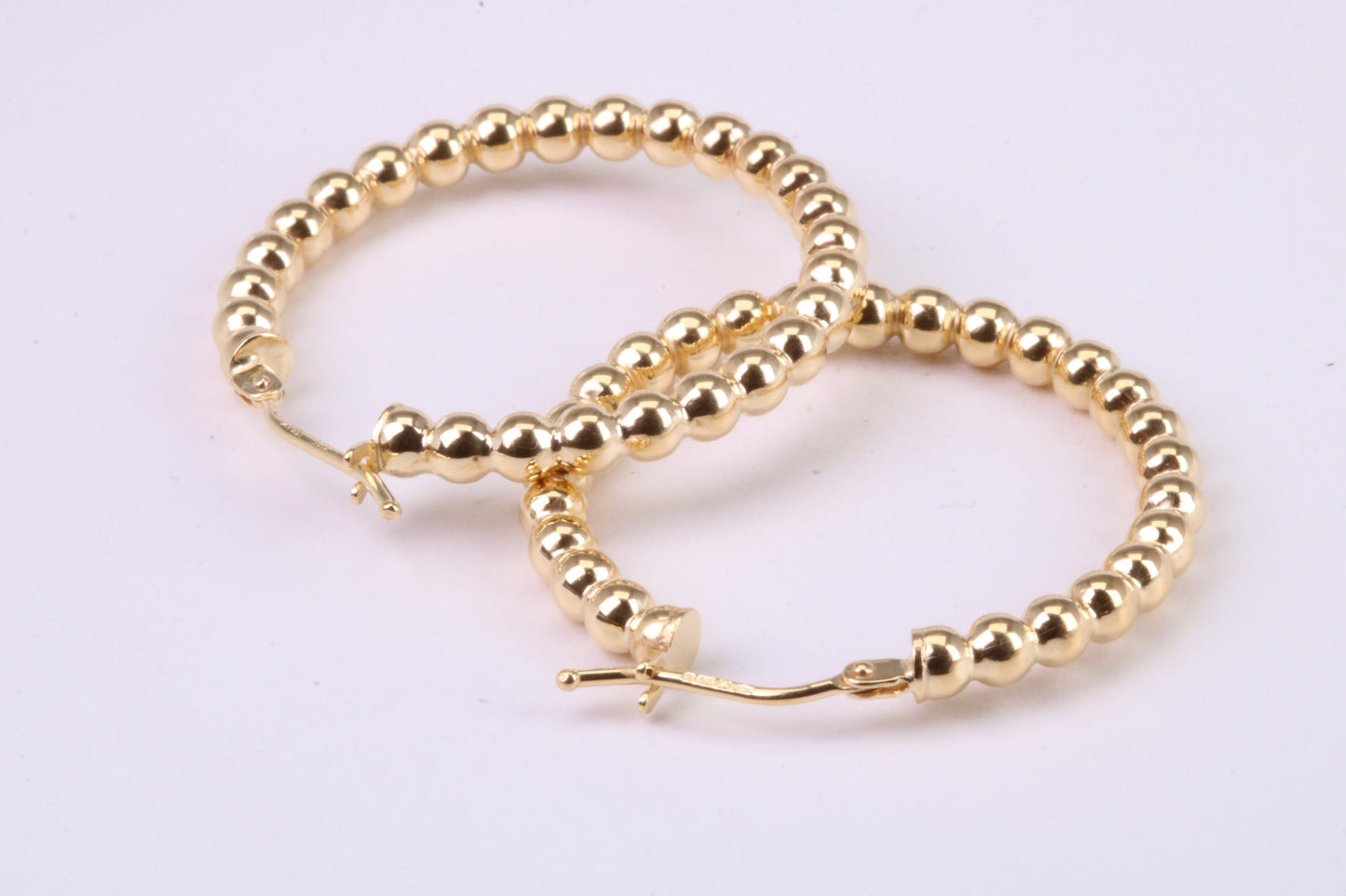 28 mm Round Hoop Creole Earrings Made from 9ct Yellow Gold