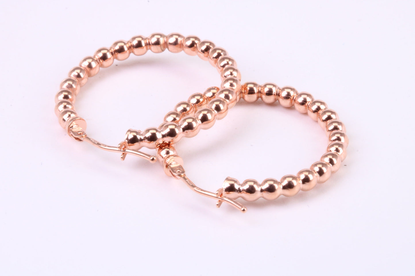 Rose Gold 28 mm Round Hoop Creole Earrings Made from 9ct Rose Gold
