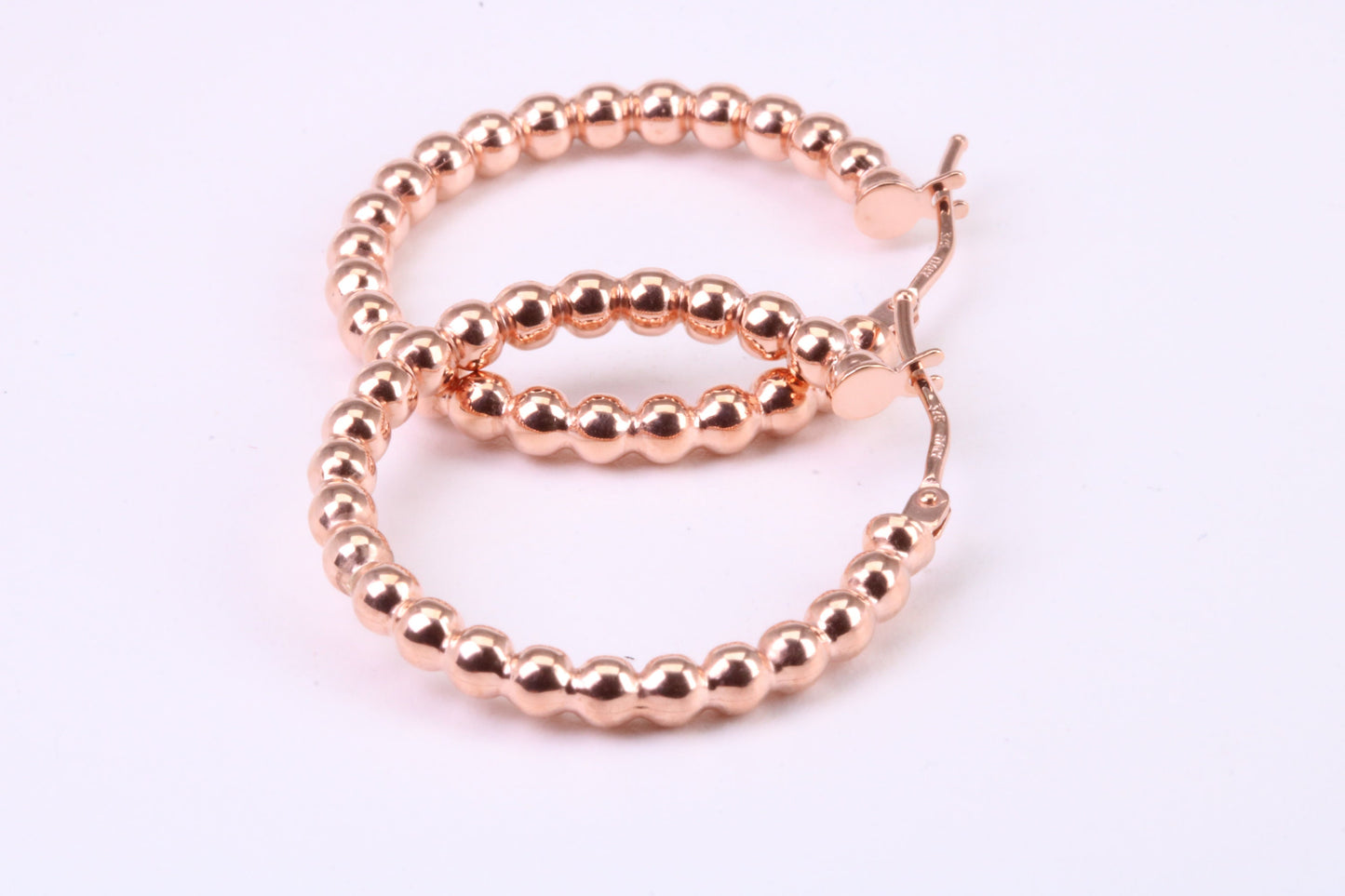 Rose Gold 28 mm Round Hoop Creole Earrings Made from 9ct Rose Gold