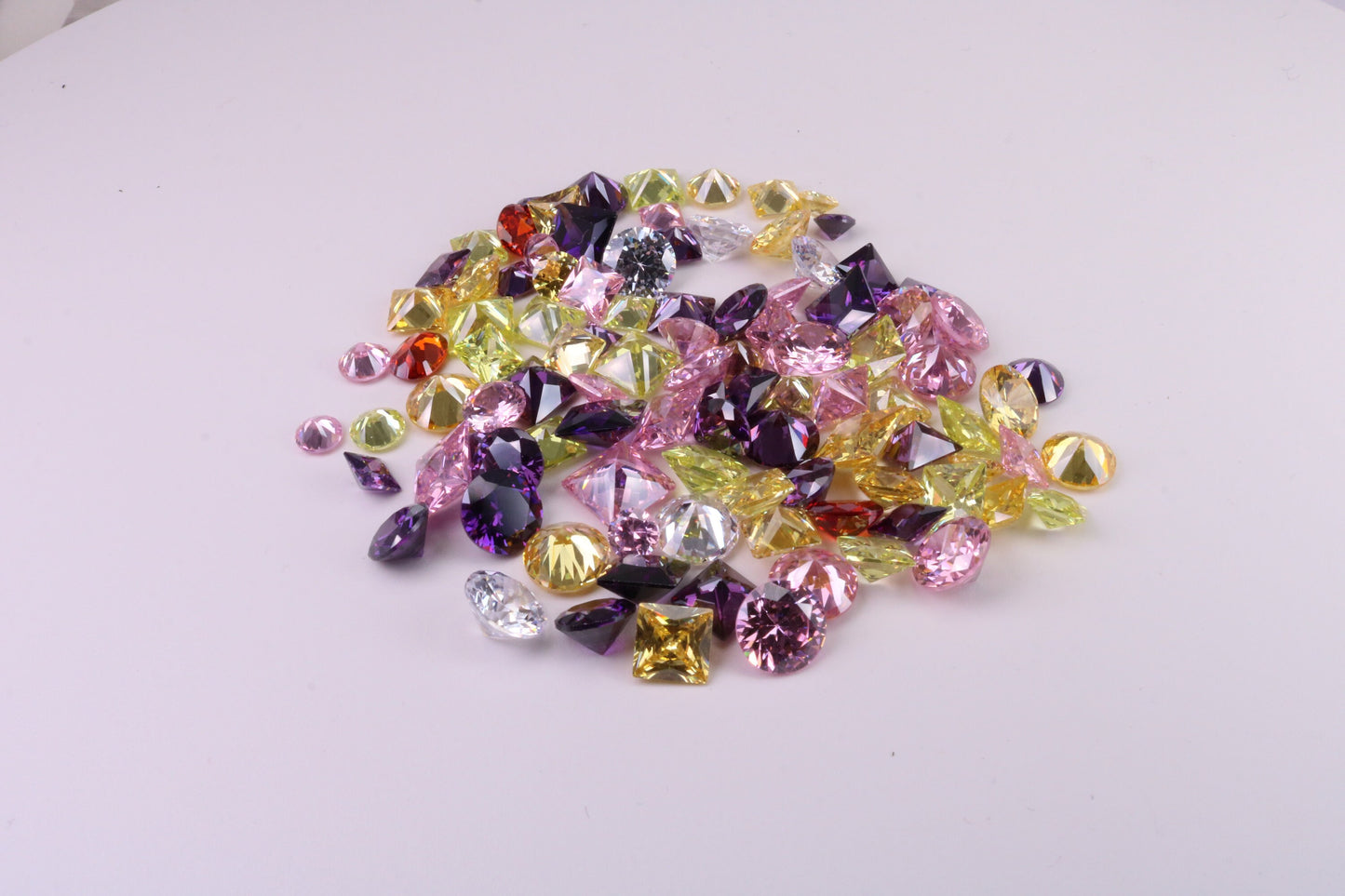Assorted Pack of 100 AAA Grade Cubic Zirconia, Top Colour and Luster, Assorted Sizes, Shapes and Colours