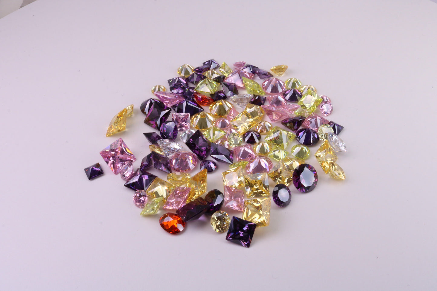 Assorted Pack of 100 AAA Grade Cubic Zirconia, Top Colour and Luster, Assorted Sizes, Shapes and Colours
